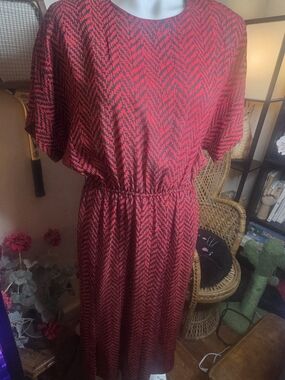 Vintage Stuart Alan Chevron Midi Dress
